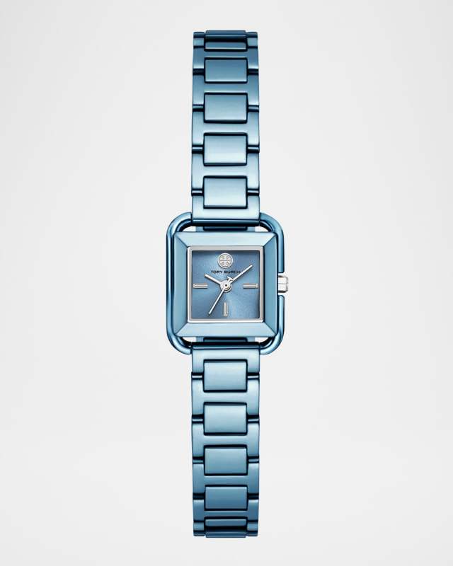 Mini Kira Square Blue-Tone Stainless Steel Watch